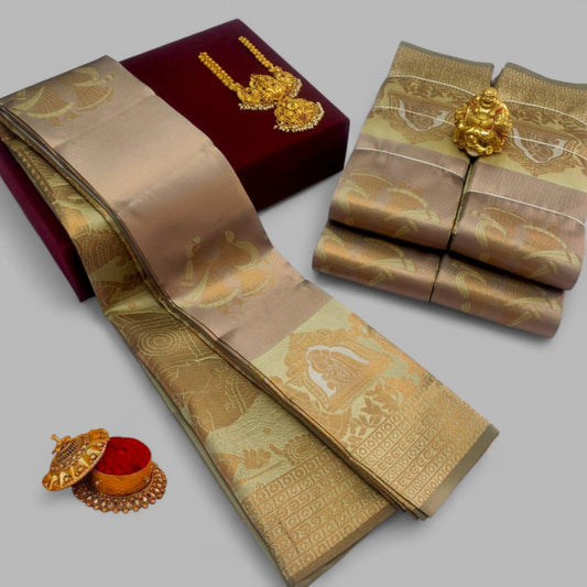 Pale Copper Kubera Soft Silk Saree