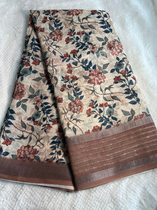 Peach Amazing Queen Silk Cotton Saree