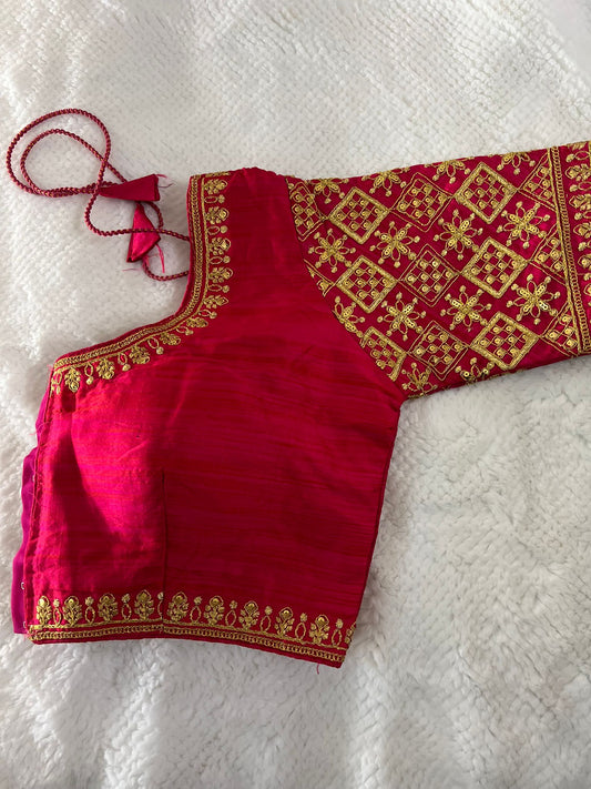Pink Design 1 Embroidery Blouse
