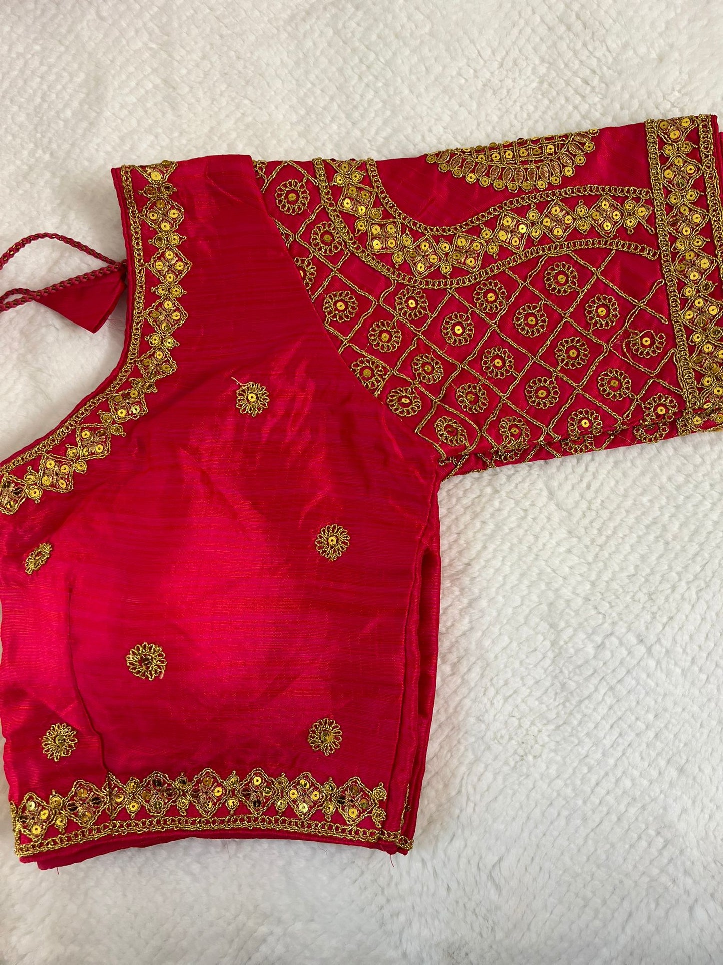 Pink Double Shade Embroidery Blouse