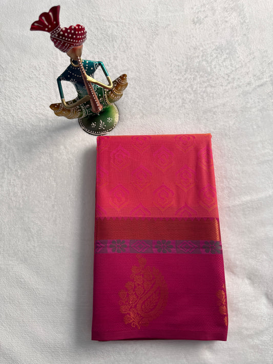 Hot Pink and Green Traditional Gift Saree