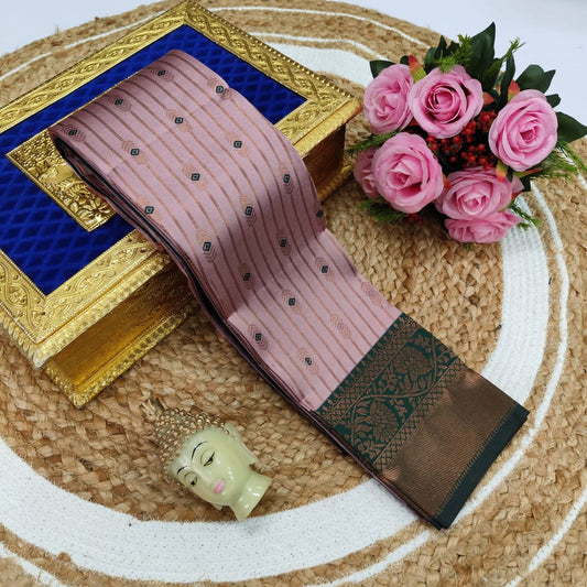 Pink and Green Kubera Soft Silk Saree