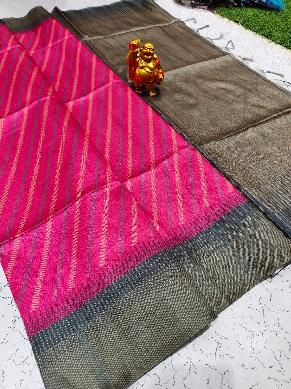 Pink Silkworm Cotton Saree