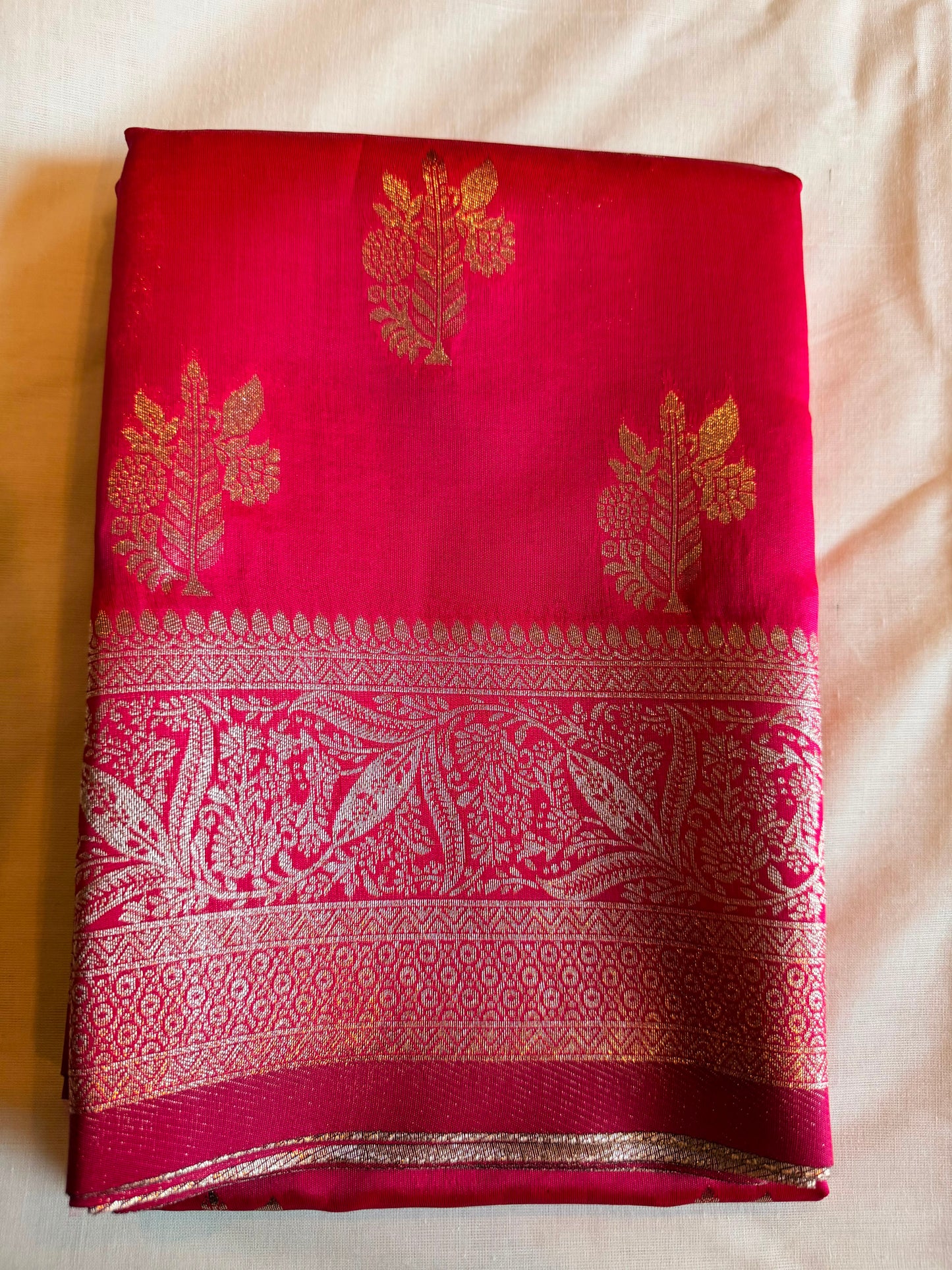 Pink Damini Semi Soft Silk Fancy Saree