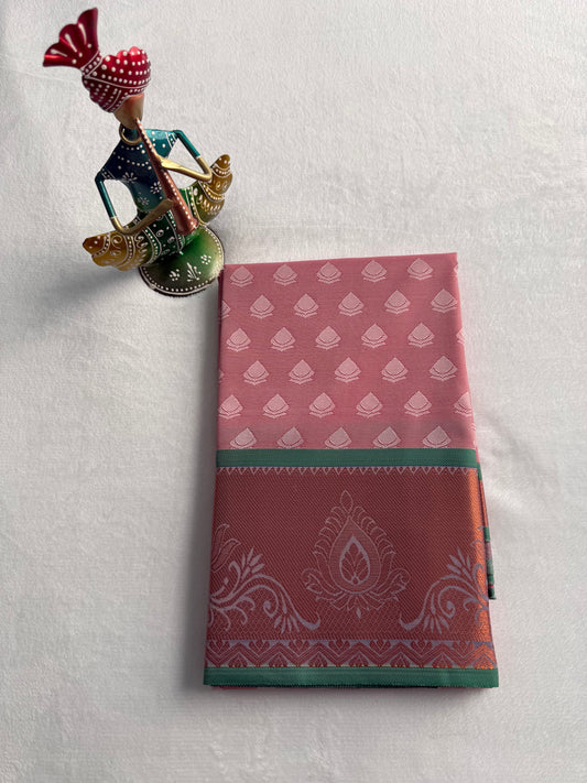 Baby Pink and Green Traditional Gift Saree