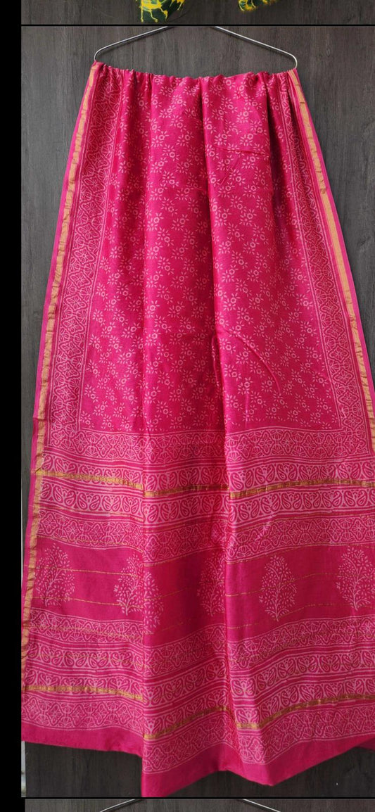 Pink Chanderi Silk Saree