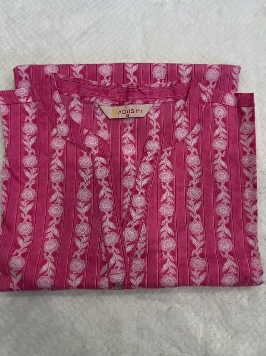 Pink Sleeveless Short Kurti XL