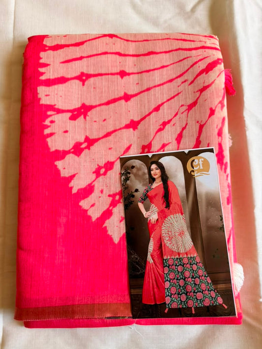 Pink Anaya Silk Linen Saree