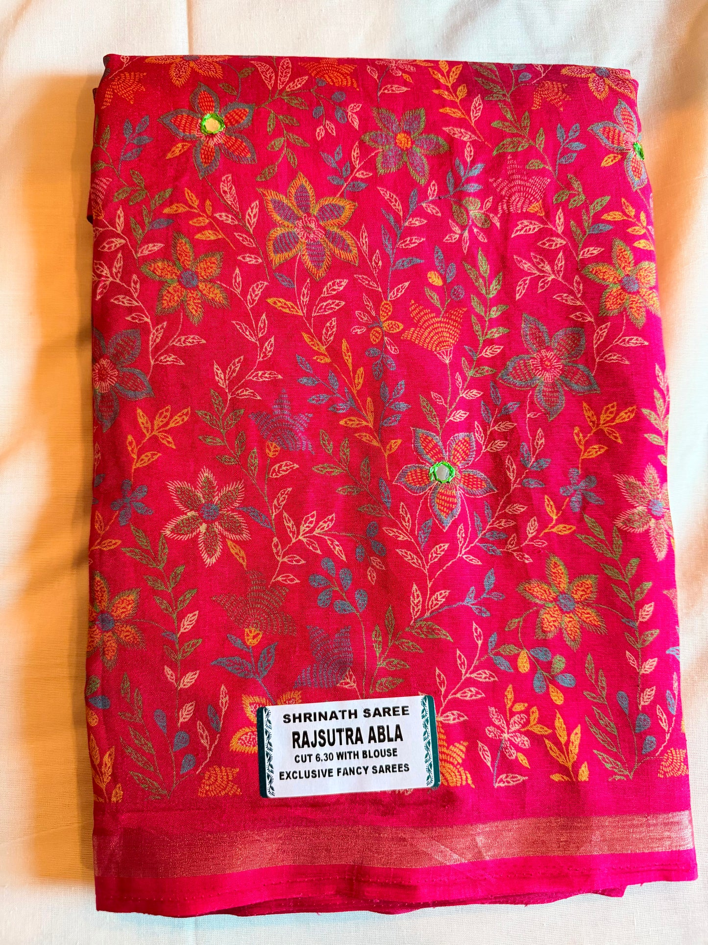 Pink Raj Sutra Abla Fancy Saree