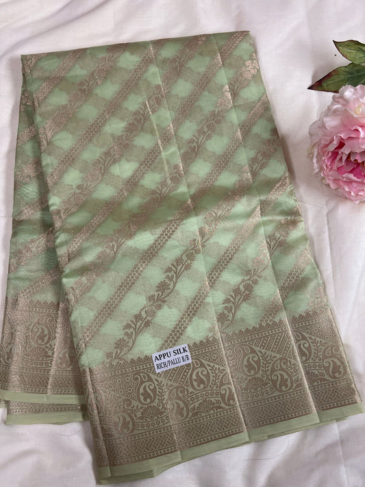Pista Green Appu Fancy Silk Saree