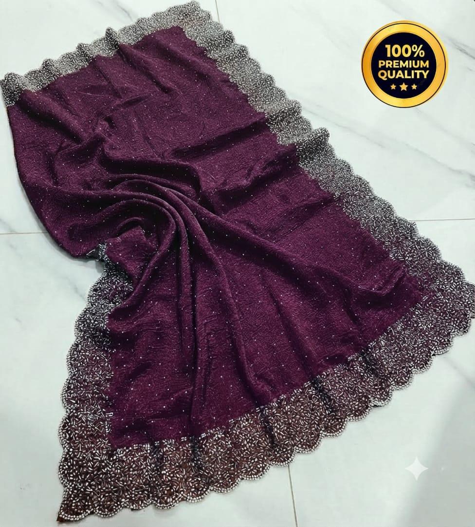Purple Space Silk Fancy Saree