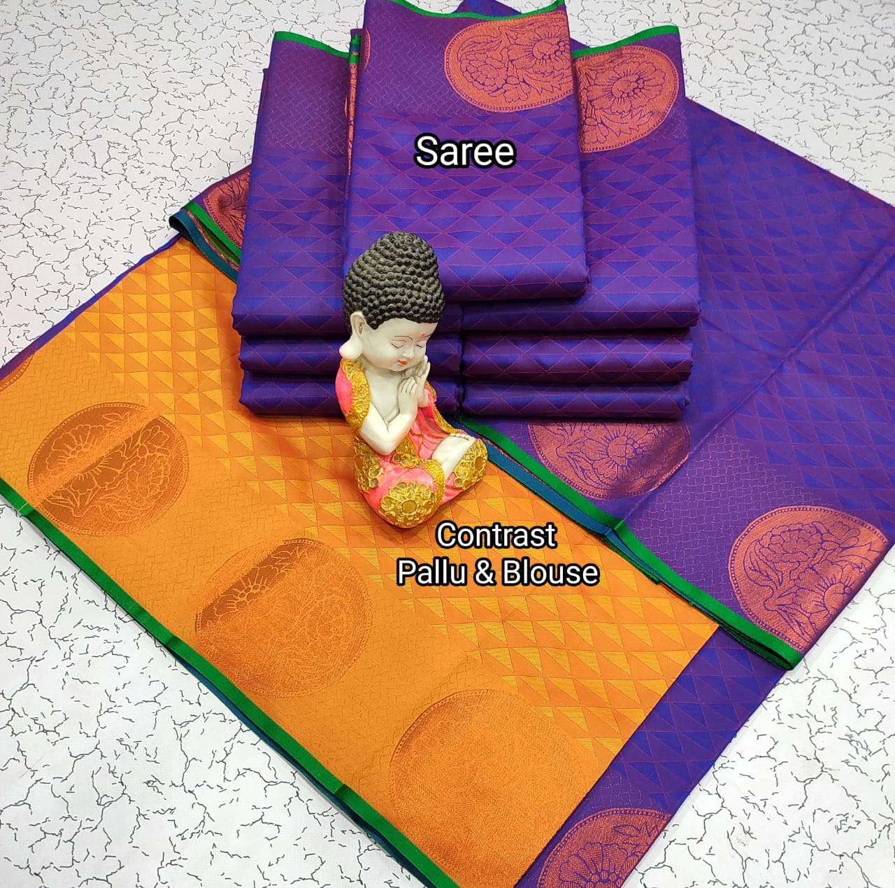 Purple and Yellow Budget Soft Silk Saree