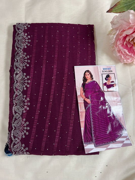 Purple Jio Fast Fancy Saree