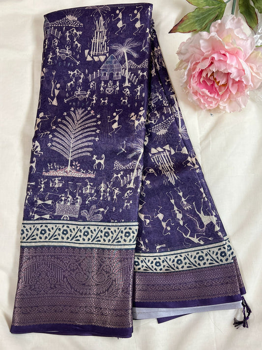 Purple Netflix Fancy Saree