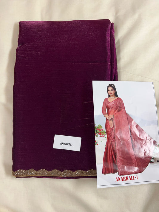 Maroon Anarkali Space Silk Fancy Saree