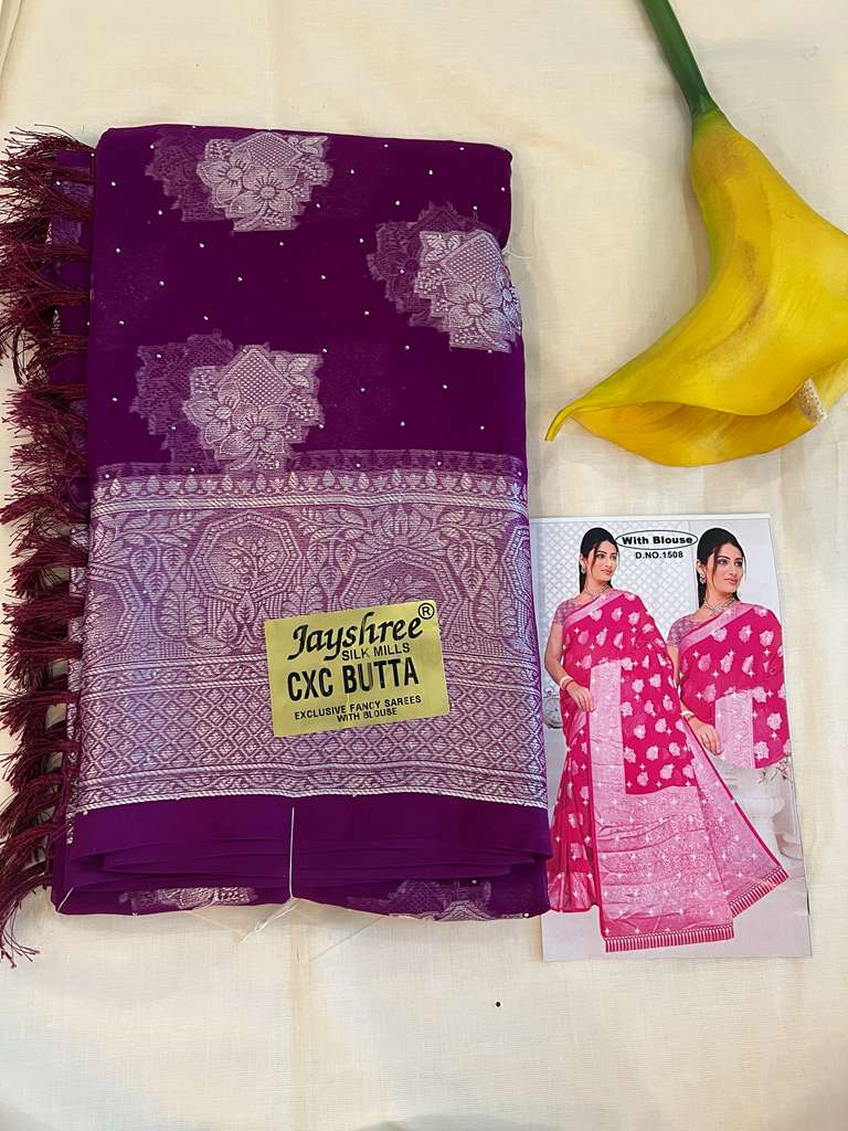 Purple CxC Butta Fancy Saree