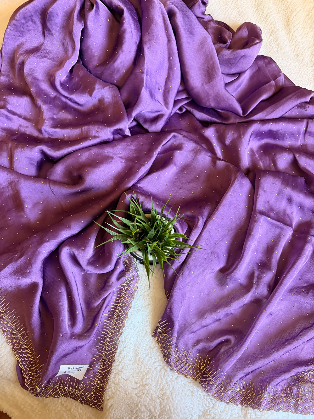 Purple Fendi Chiffon Fancy Saree