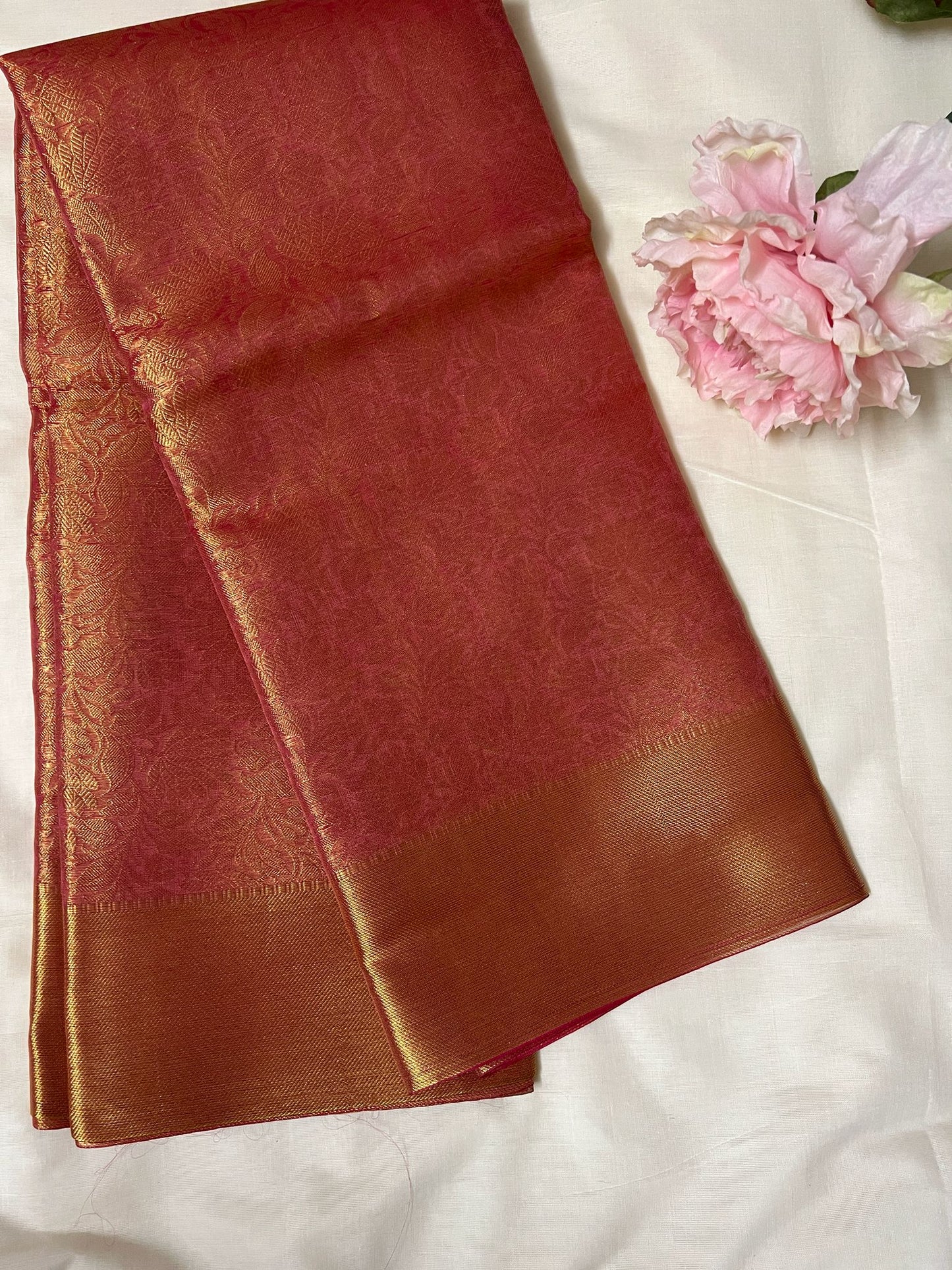 Red Ambani Tissue Silk Saree