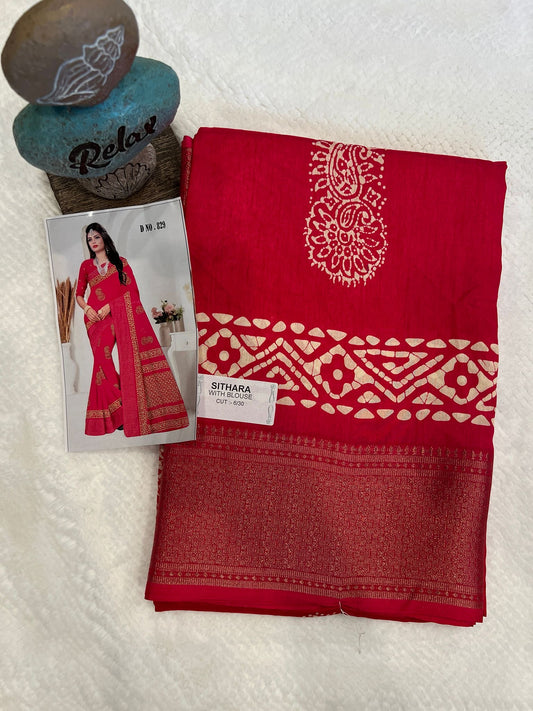 Hot Pink Sithara Fancy Saree