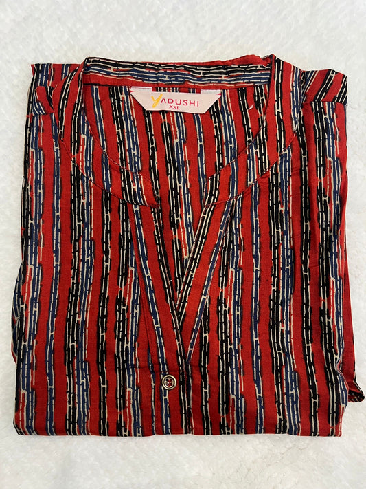 Red Sleeveless Short Kurti