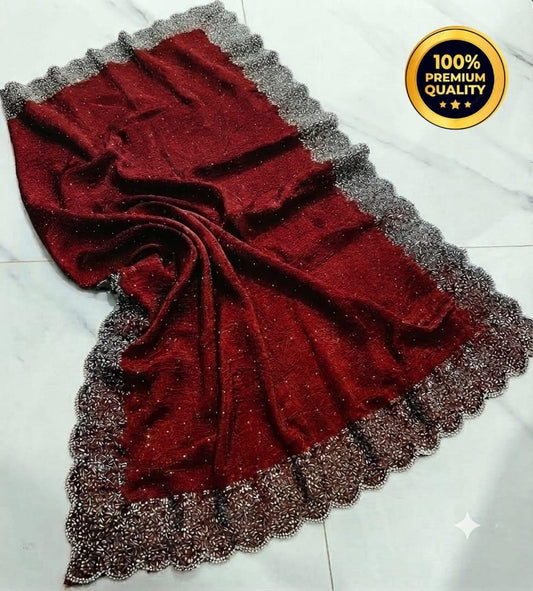 Red Space Silk Fancy Saree