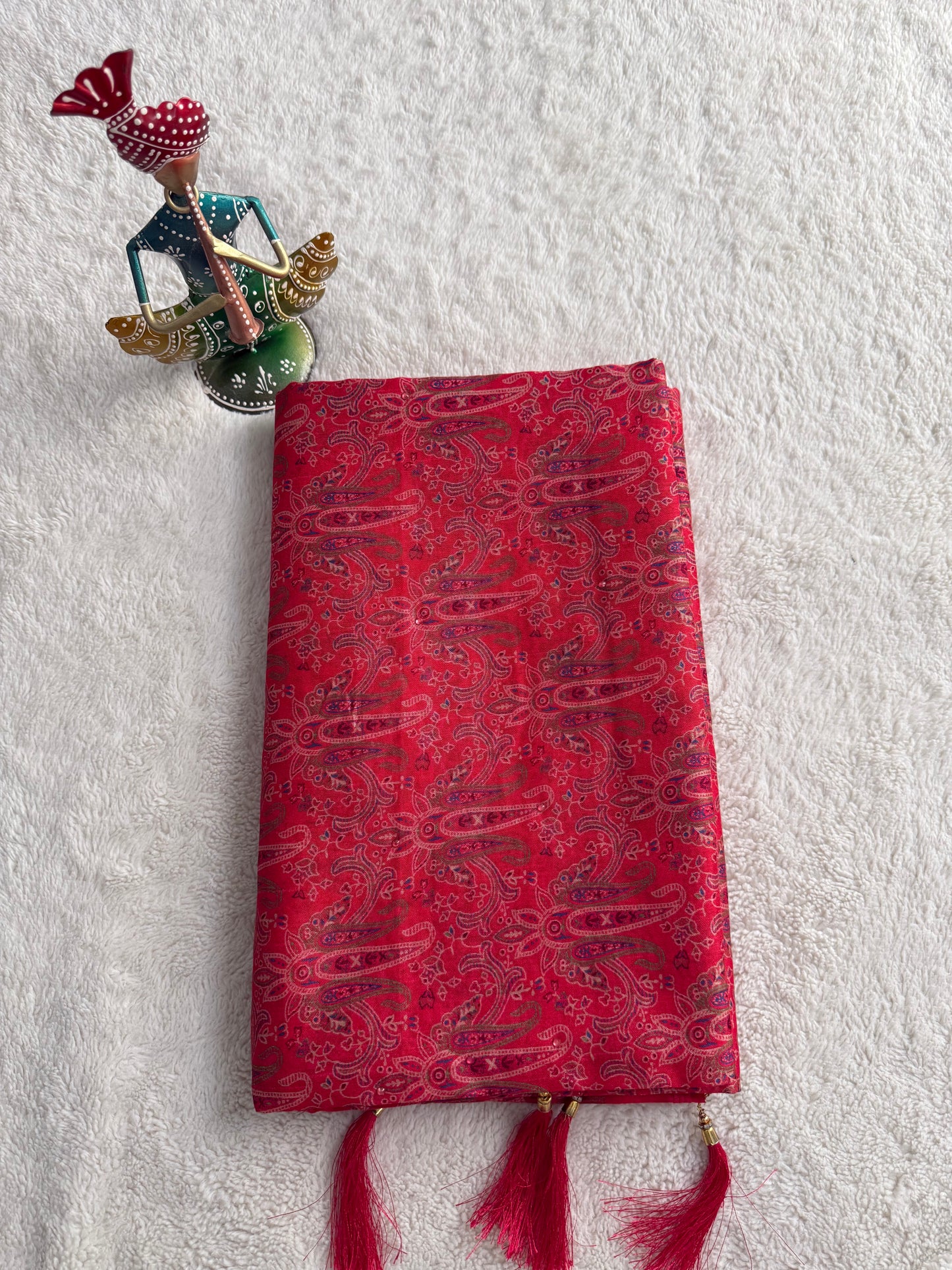 Bright Red Garima Fancy Saree