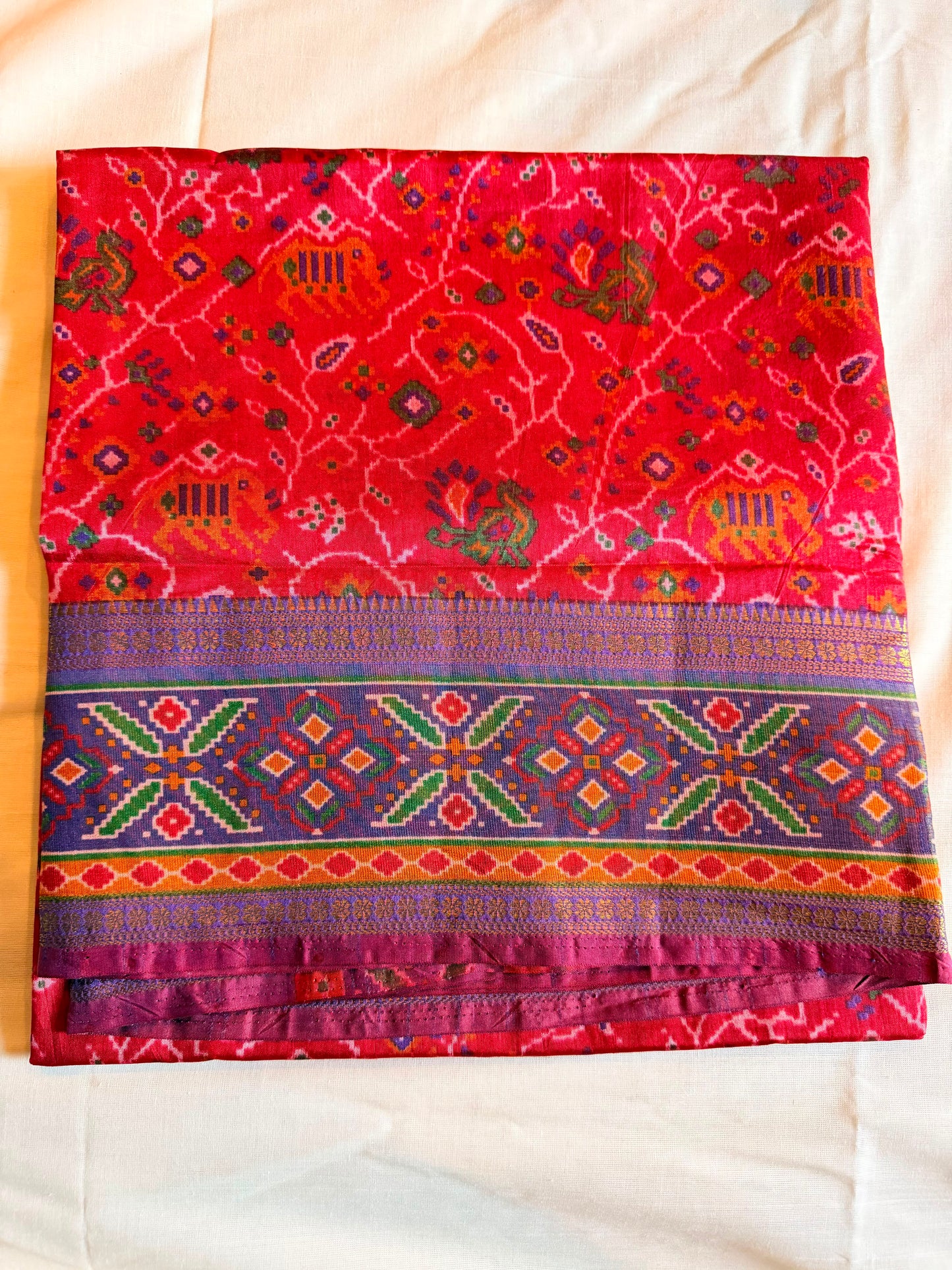 Red Gold Finger Patola Saree
