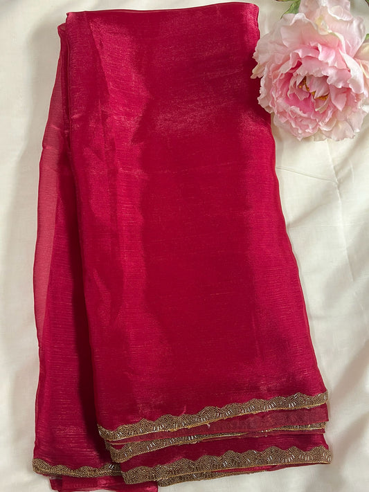 Red Anarkali Space Silk Fancy Saree