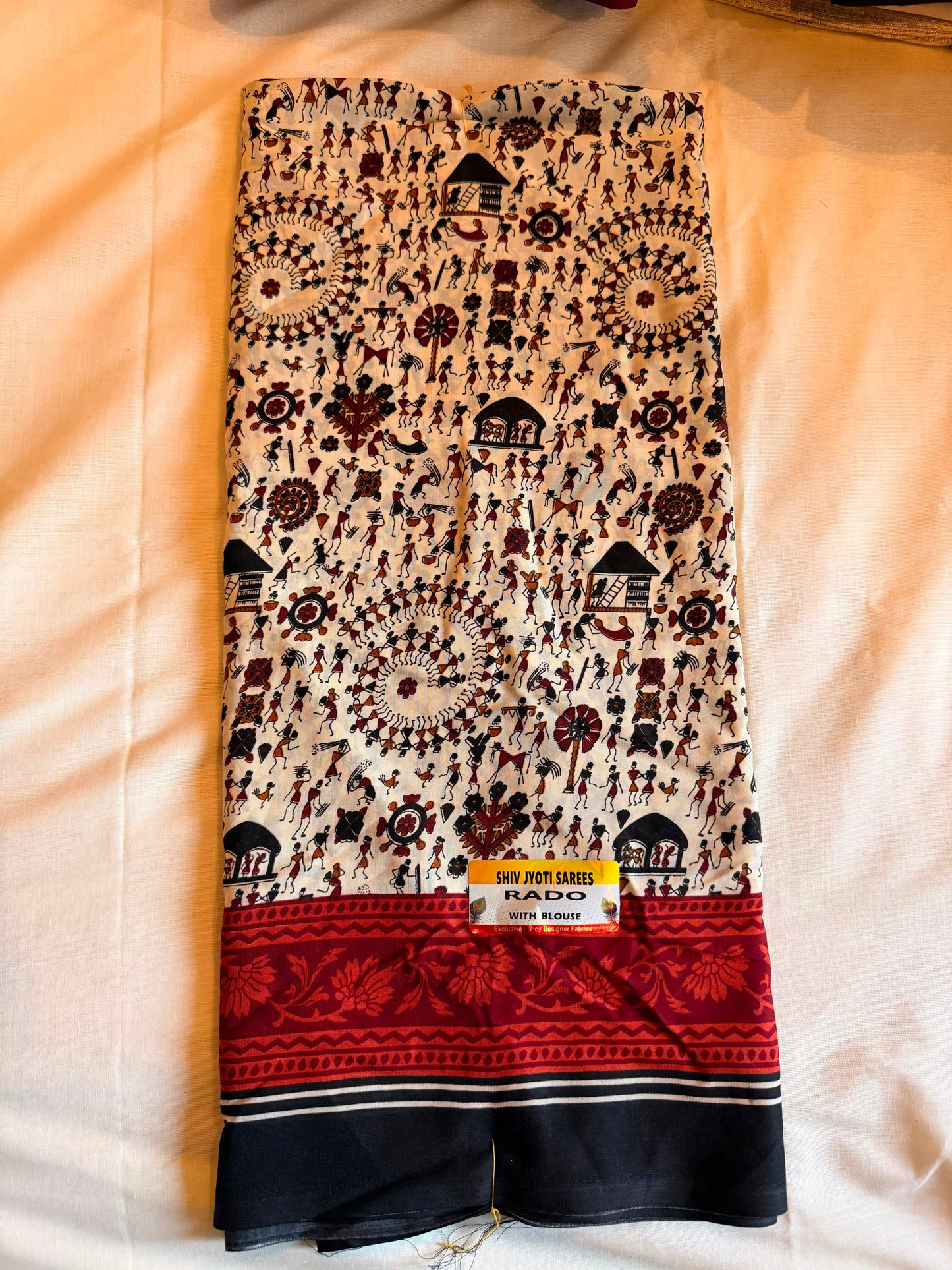 Red Border Rado Fancy Saree