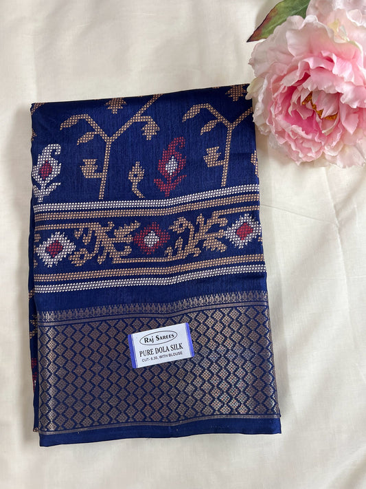 Royal Blue Pure Dolla Fancy Silk Saree