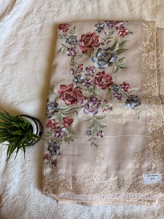 Sandal Kota Lining Fancy Saree