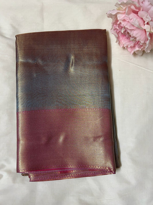Silver Pink Jyothika Inspired Tissue Sareee