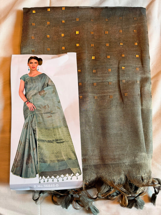 Green Vyom Tissue Silk Saree