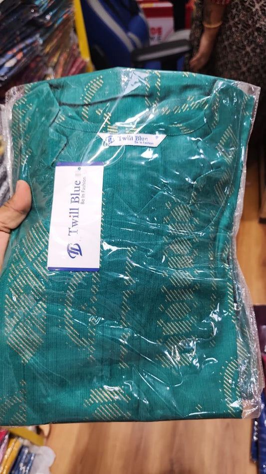 Teal Festive Silk Kurti