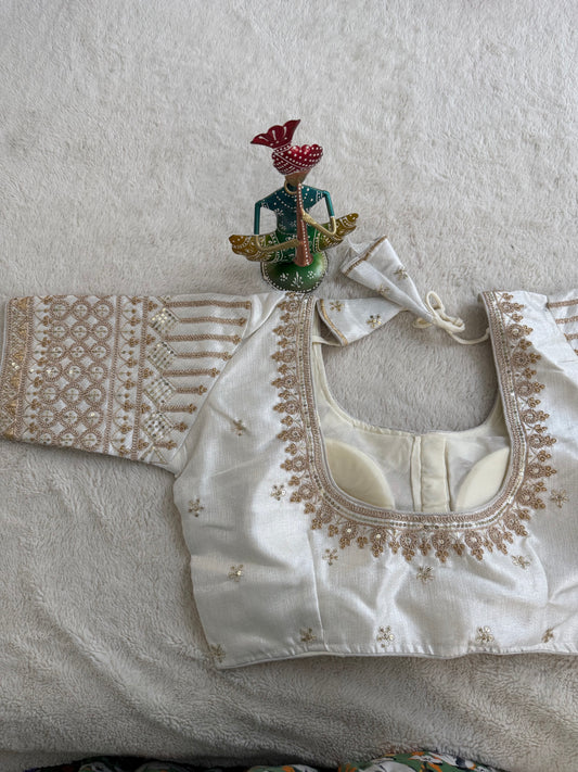 White D2 Embroidery Blouse