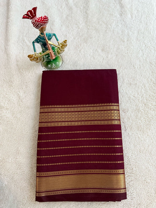 Wine Color with Gold Zari Warm Silk Saree