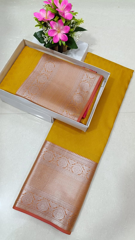 Yellow Traditional Gift Saree