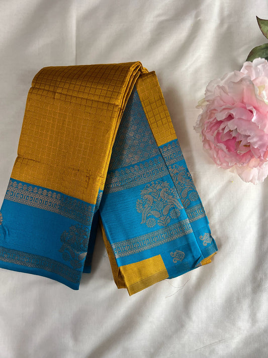 Yellow Samudrika Semi Silk Saree