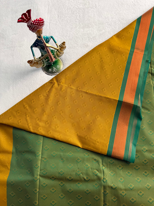 Yellow Green Traditional Gift Saree