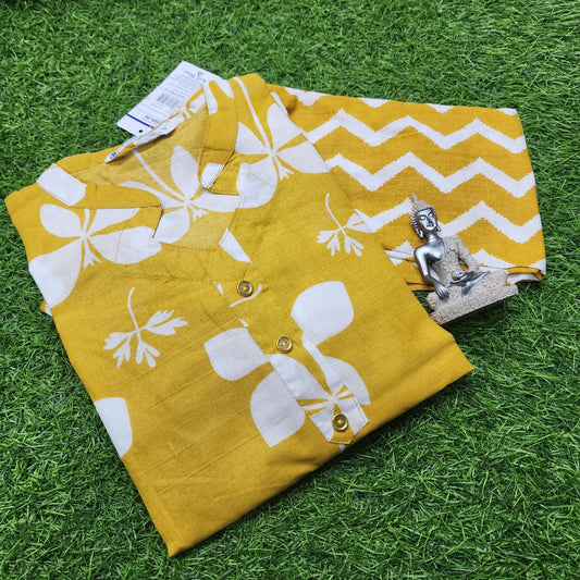 Yellow 2 Piece Co-ord Kurti Set