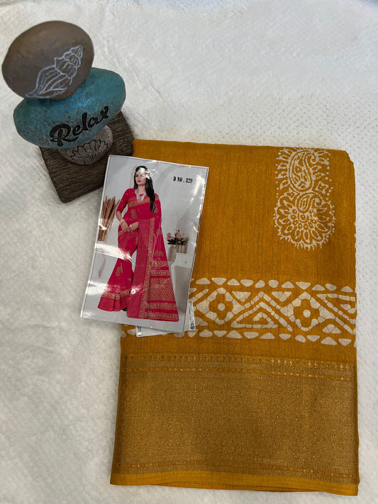 Yellow Sithara Fancy Saree