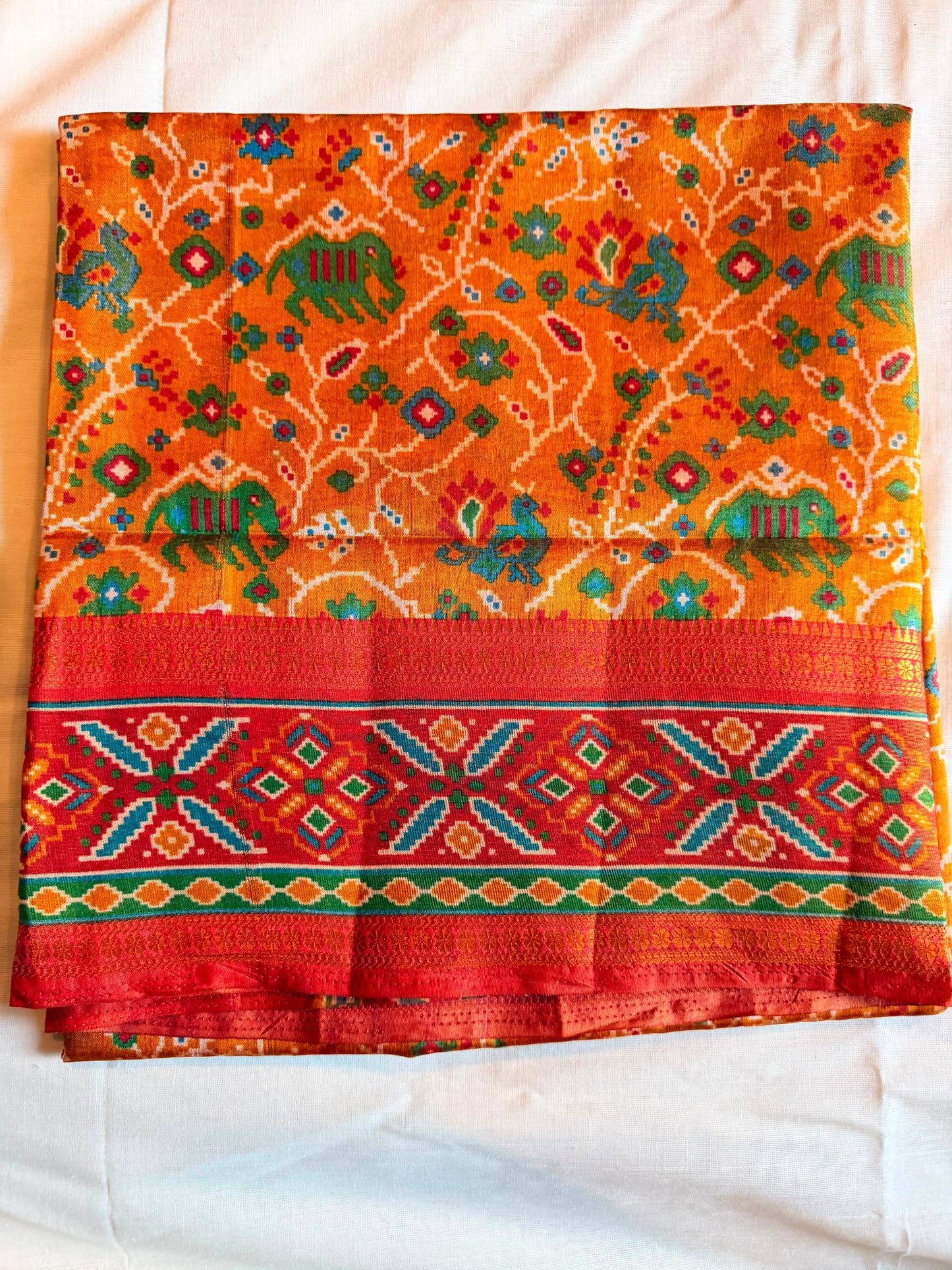 Yellow Gold Finger Patola Saree