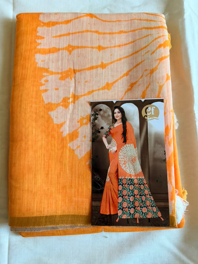 Yellow Anaya Silk Linen Saree