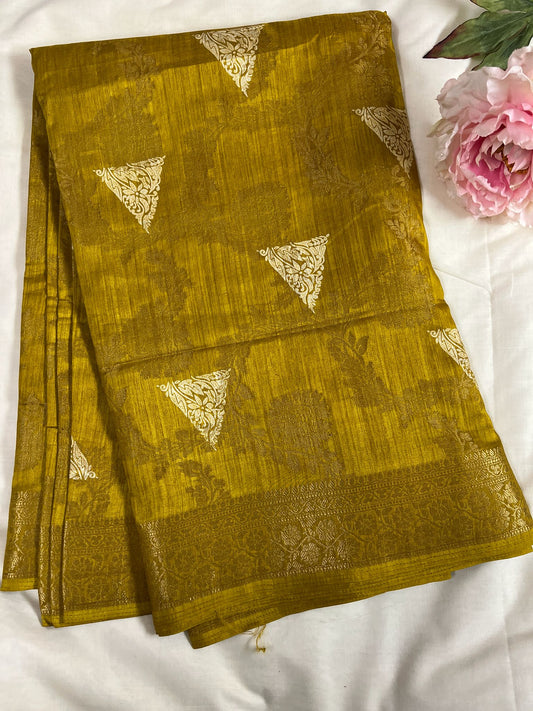 Golden Yellow Miss Universe Fancy Silk Saree