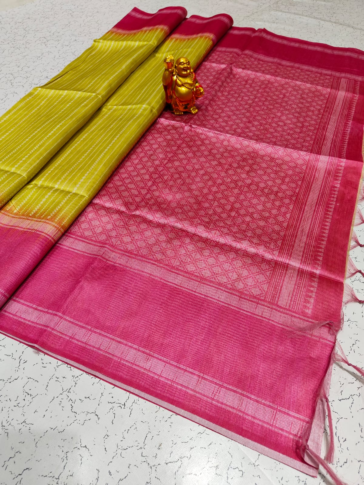 Mustard Yellow Silkworm Cotton Saree
